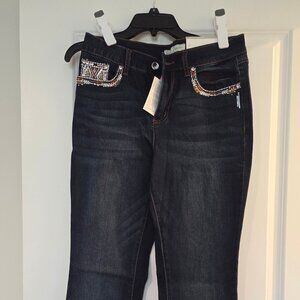 BRAND NEW EST.1946 DENIM EMBELLISHED POCKETS HIGH RISE BOOTCUT SIZE 8